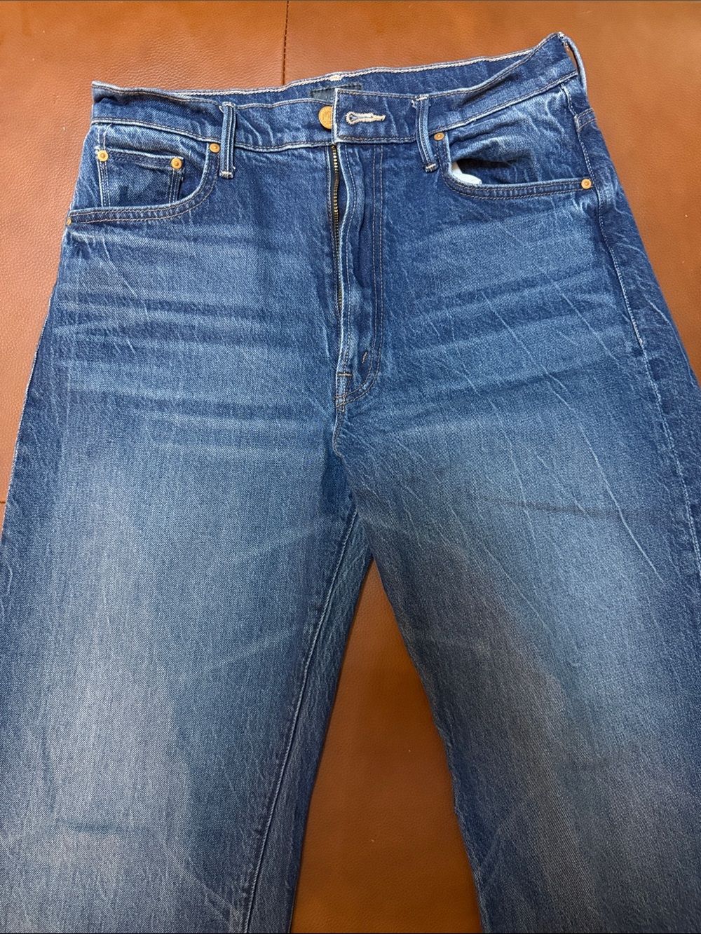 Mother denim lasso sneak high rise jeans in bunny hop -size 28 - Picture 2 of 5